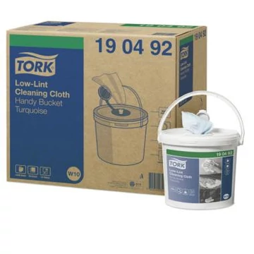 Tisztítókendő hordozható vödörrel W10 TORK türkiz 60m 200lp 30x16cm