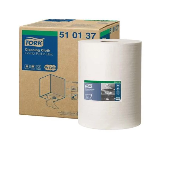 Tisztítókendő tekercses premium W1/W2/W3 TORK 1r.fehér 1x152m 400lp